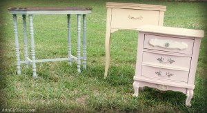 Trio of pastel tables