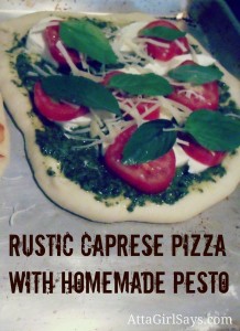 Rustic Caprese Pizza with Homemade Pesto