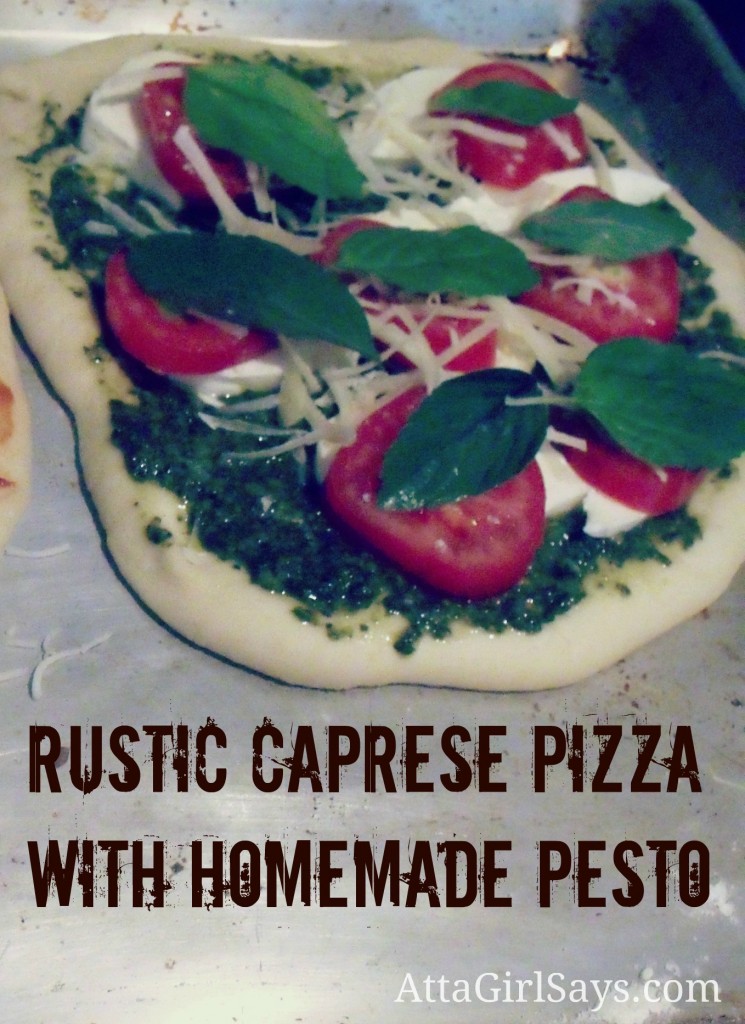 Rustic Caprese Pizza with Homemade Pesto Rustic Caprese Pizza with Homemade Pesto Recipe by Atta Girl Says
