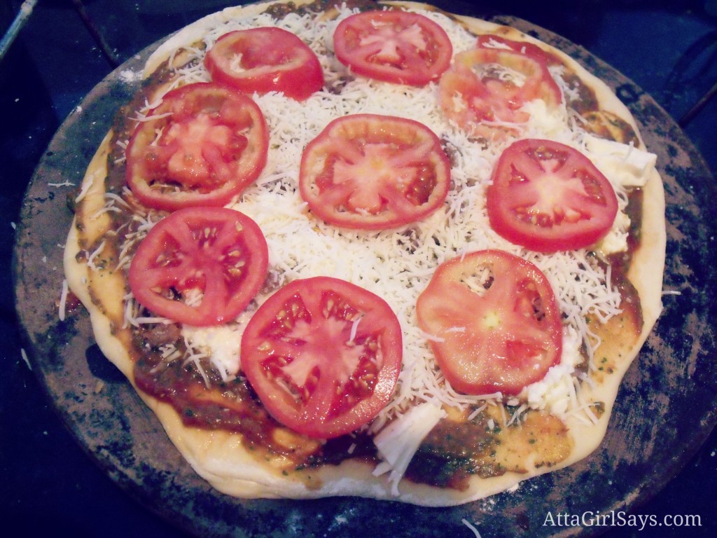 Tomato pesto pizza Tomato pesto pizza recipe by Atta Girl Says