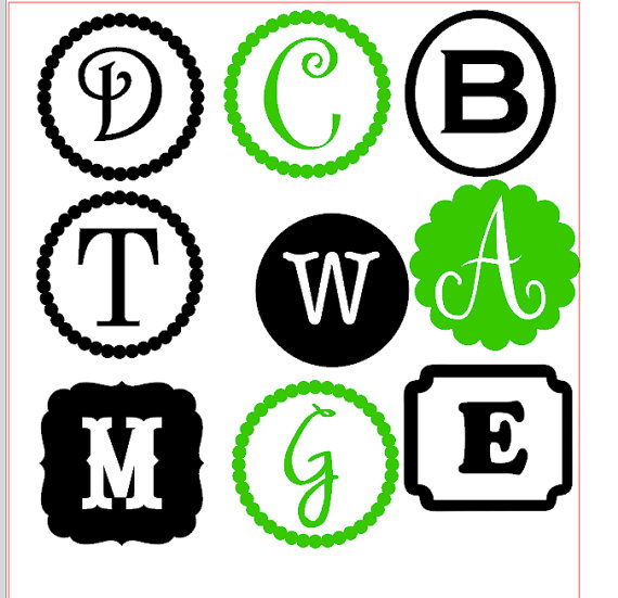 Vinyl Decal Monograms Vinyl Decal Monograms by Atta Girl Says
