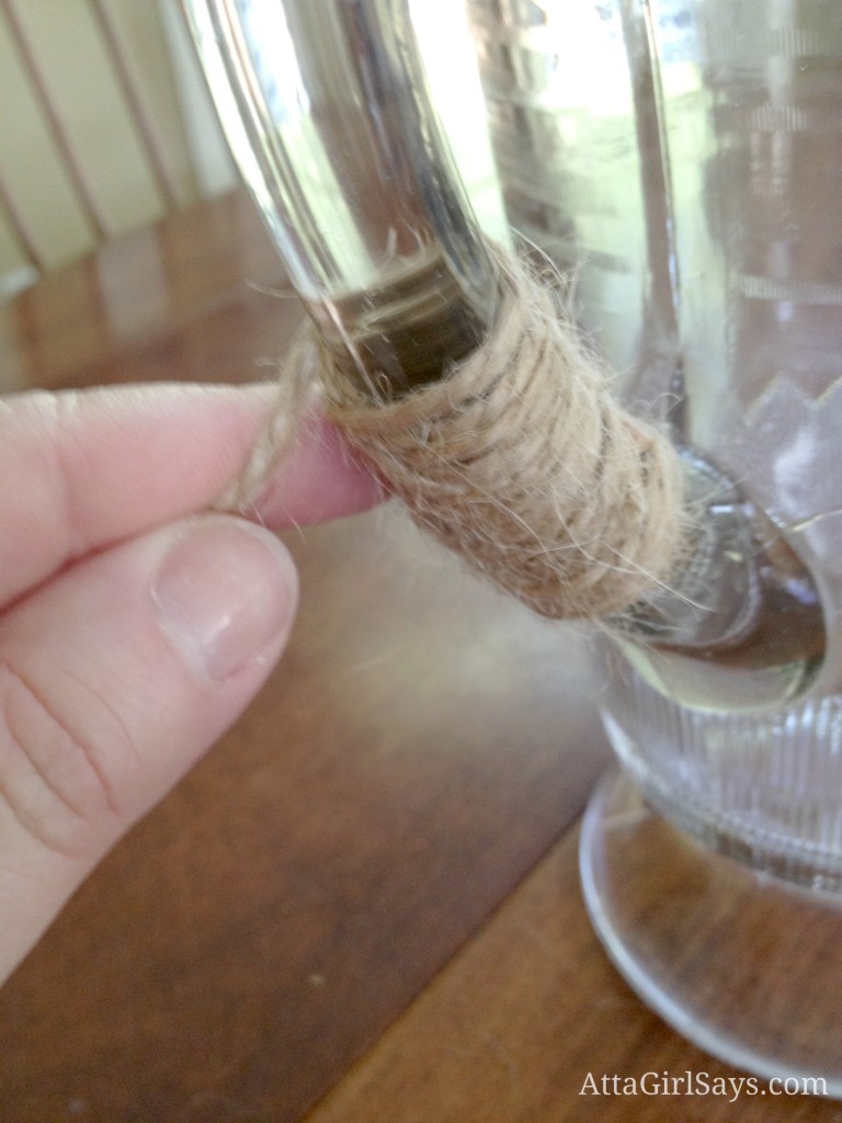 jute pitcher wrapping