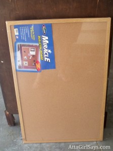 Fabric covered bulletin board tutorial AttaGirlSays.com