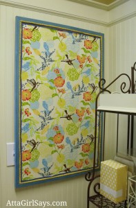 fabric covered bulletin board