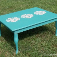 Stenciled Damask Coffee Table