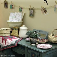 Atta Girl Says booth at Golden Antiques & Treasures decorated for Christmas