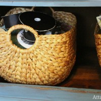 craft room jute basket ribbon storage