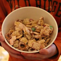 closeup of Santa's Minty Mix Peppermint White Chocolate Cereal Mix