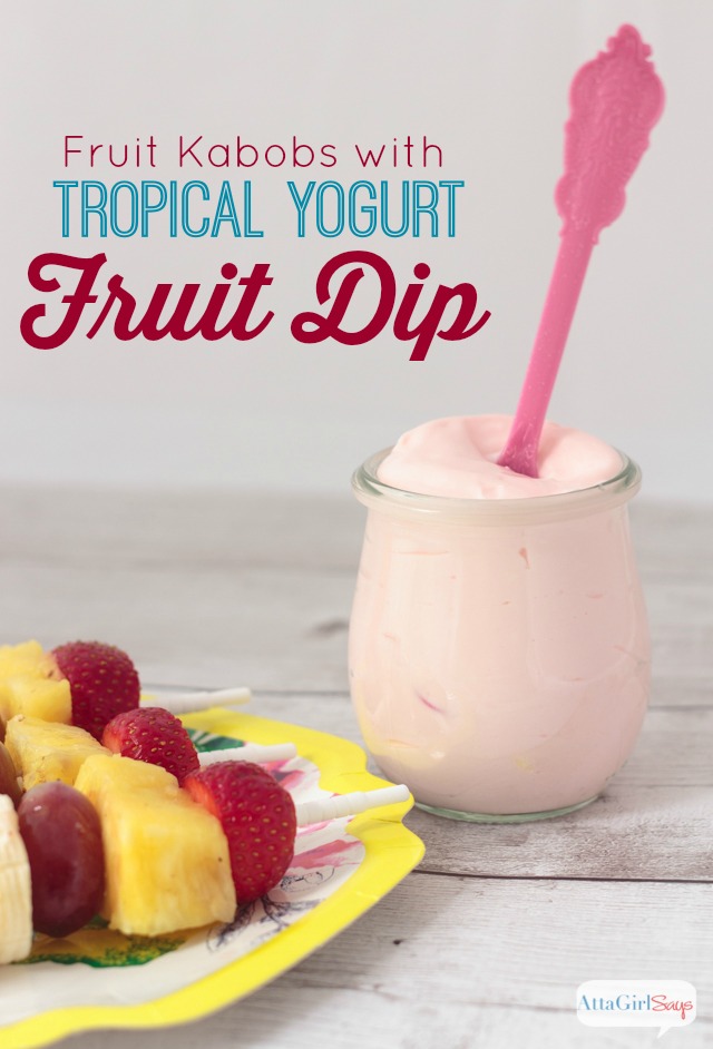Whip up a batch of this tropical yogurt fruit dip for an after-school snack! #PourMoreFun #cbias #ad