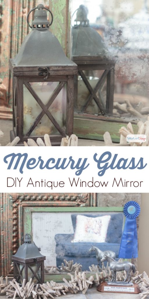 Love the look of antique mirrors and mercury glass, but not the high price? Click to learn how to make your own faux mercury glass window pane mirror using spray paint and vinegar.