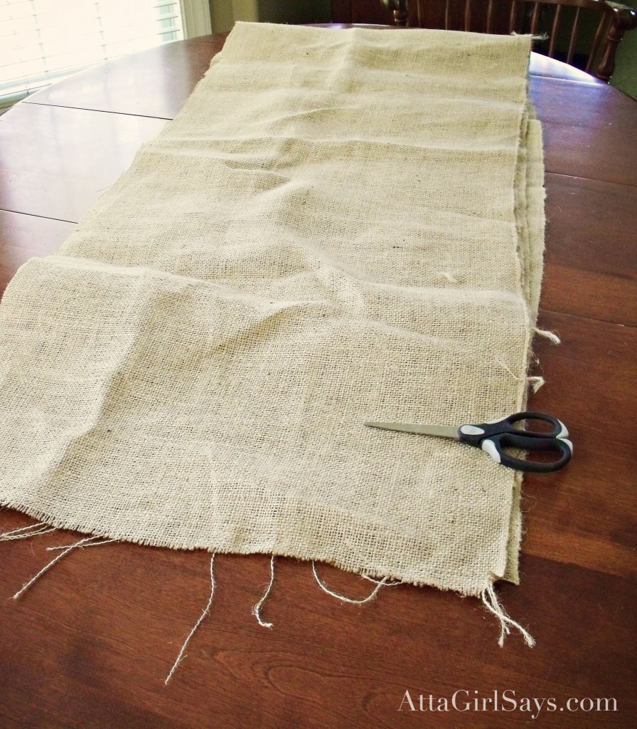 cutting burlap
