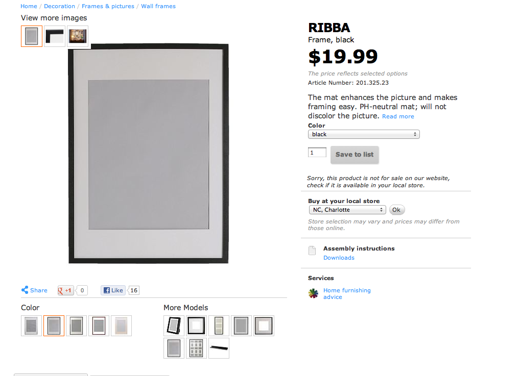 large black ikea ribba frame