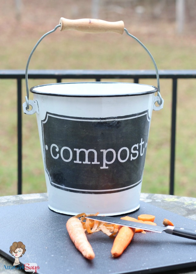 Mod Podge Photo Transfer Compost Bucket