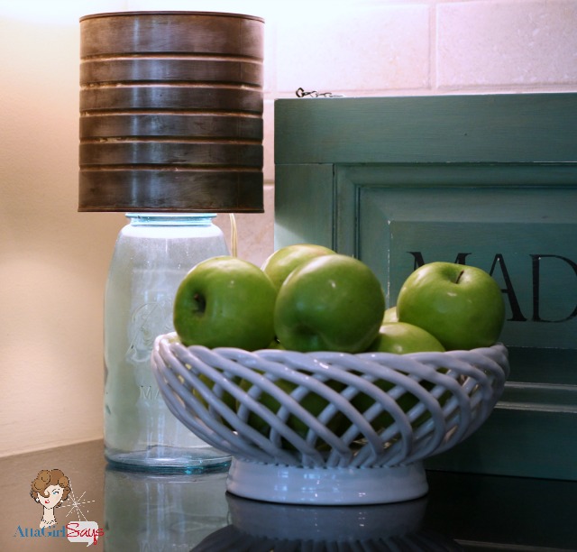 Mason Jar Lamp with Faux Zinc Shade