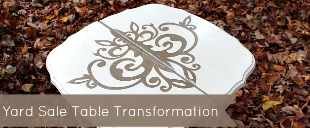 Vintage Furniture Makeover: Stenciled Demilune Tables