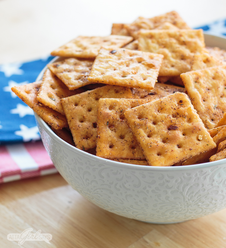 bowl of spicy souther fire crackers