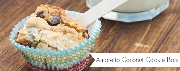 Amaretto Coconut Chocolate Chip Cookie Bars