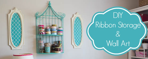 DIY Craft Room Ribbon Organizer and Wall Art