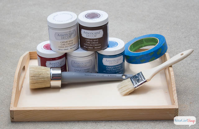 Chalky Finish Stars & Stripes American Flag Serving Tray