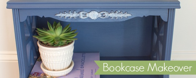 Indigo Blue Painted Bookshelf