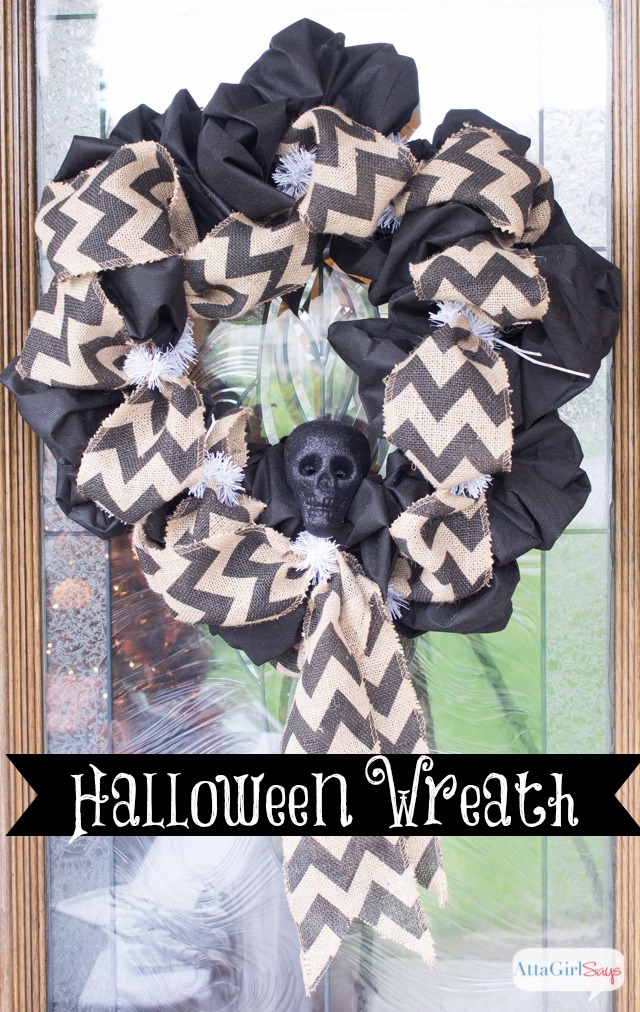 Burlap & Black Halloween Wreath Ideas