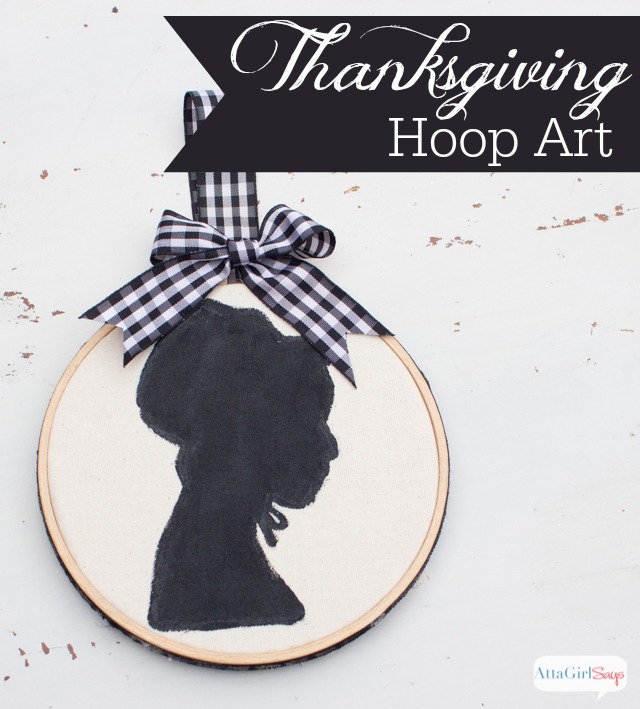 No-Sew Thanksgiving Embroidery Hoop Art Silhouettes
