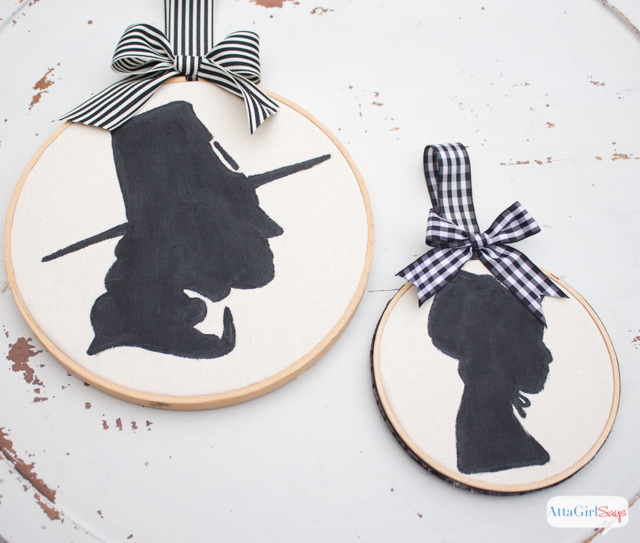 No-Sew Thanksgiving Embroidery Hoop Art Silhouettes