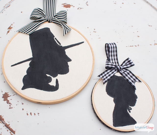 No-Sew Thanksgiving Embroidery Hoop Art Silhouettes