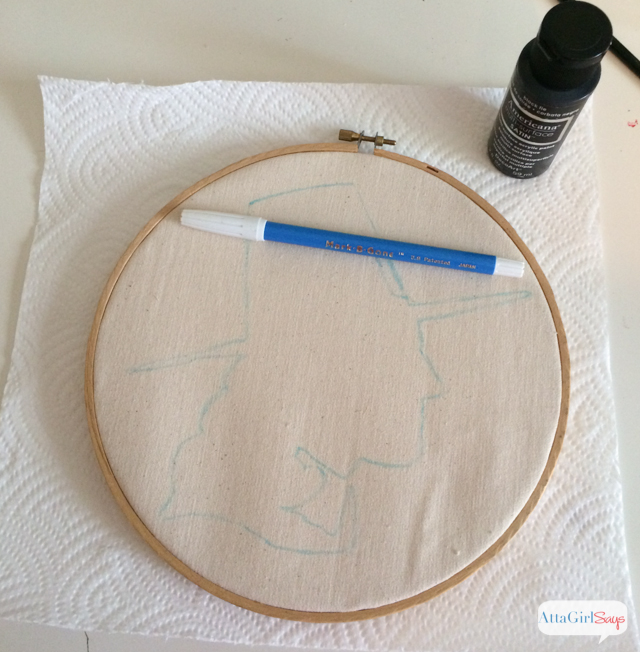 No-Sew Thanksgiving Embroidery Hoop Art Silhouettes