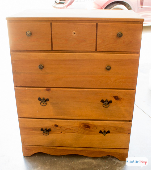 See how I transformed an $18 yard sale chest into a one-of-a-kind piece of nautical decor , which would be perfect at a beach house or in a child's  room decorated with vintage nautical decor. The color on this piece is amazing! Click over to see the after and for the full tutorial on how to transform a cheap yard sale piece of furniture into a custom piece.