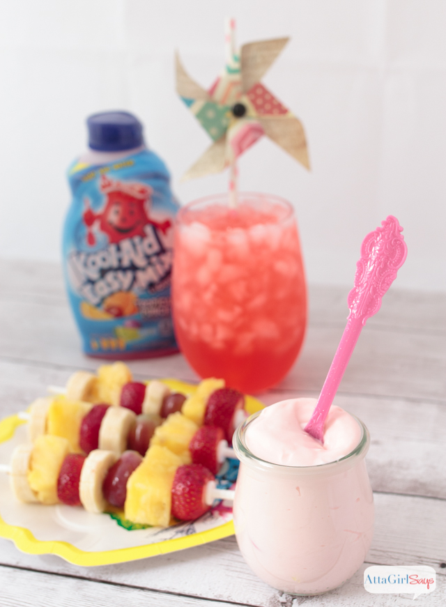 Whip up a batch of this tropical yogurt fruit dip for an after-school snack! #PourMoreFun #cbias #ad