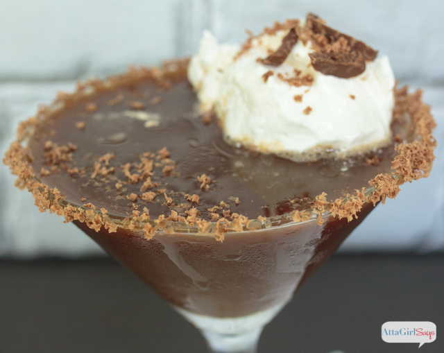Coffee and Chocolate Martini with whipped cream
