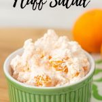 bowl of JELL-O orange salad on a green and white napkin