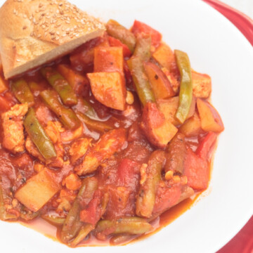 Bowl of Tuscan chicken stew