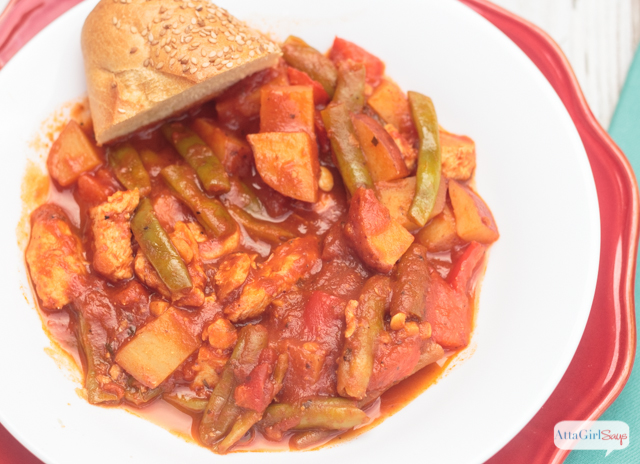 Craving Italian food, but not in the mood for pasta? This tangy Tuscan chicken stew is a hearty one-pot meal. #sponsored 