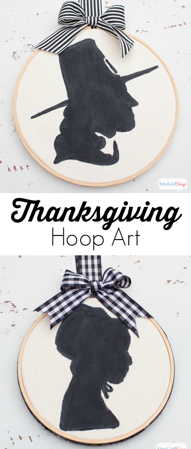 No-Sew Thanksgiving Embroidery Hoop Art Silhouettes
