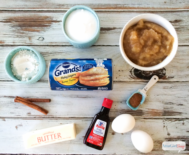 ingredients to make a homemade applesauce pie
