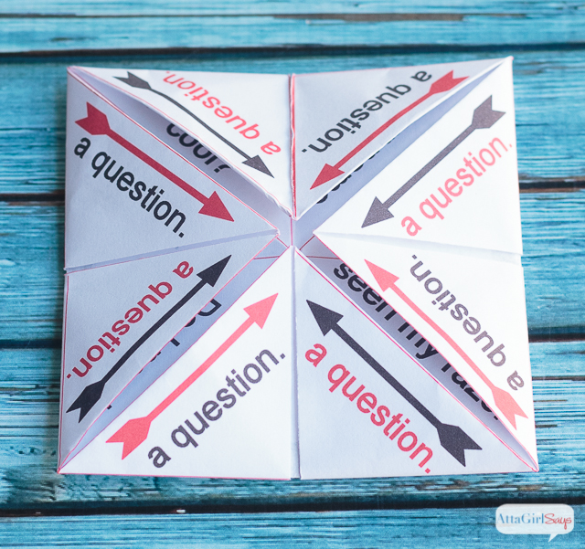 A printable paper fortune teller is a fun and creative way to show that special someone how you feel on Valentine's Day.