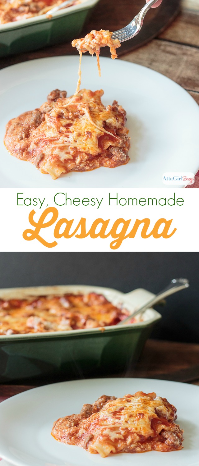 cheesy homemade lasagna on a plate