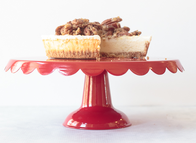 Have you ever tried southern style pecan pralines? This pecan pie cheesecake topping tastes just like them, but it's so much easier to make. Your guests will never guess dessert isn't 100 percent homemade. #ad #saraleedesserts #pmedia