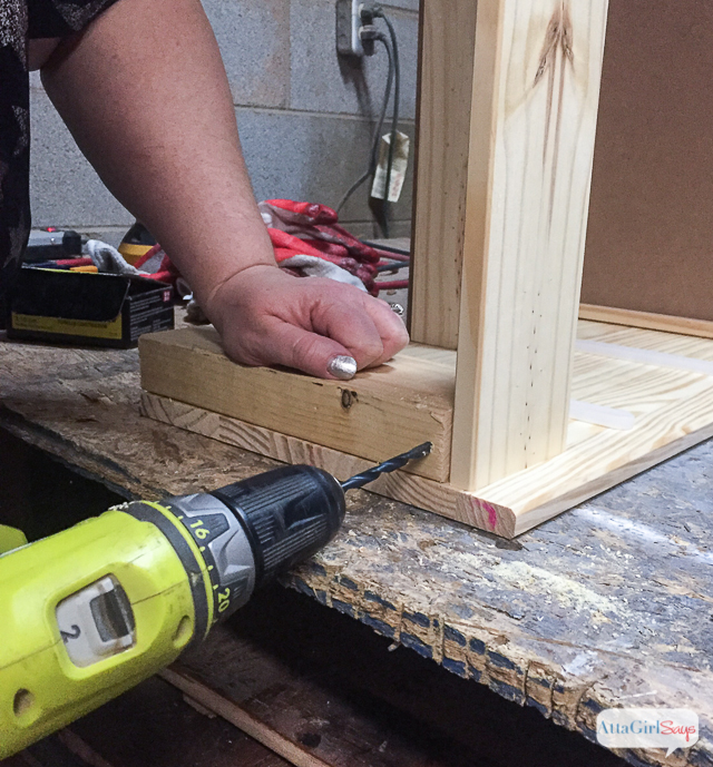 Here's a simple way to add feet to your IKEA RAST hack. Just add a 2X4 to the base and attach the feet to it. #hickoryhardware #sponsored #ikeahack
