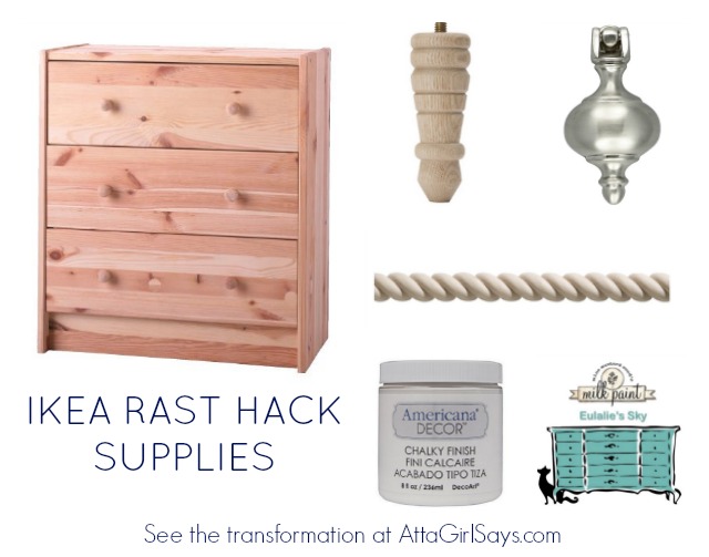 You'll need these basic supplies for this Ikea Rast Hack to transform a plain nightstand into a sophisticated three-drawer chest, inspired by furniture from Pottery Barn and Ballard Designs. #hickoryhardware #sponsored #ikeahack