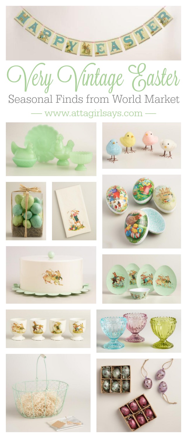 collage of vintage Easter decor