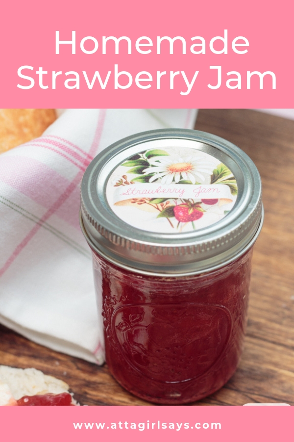 jar of homemade strawberry jam