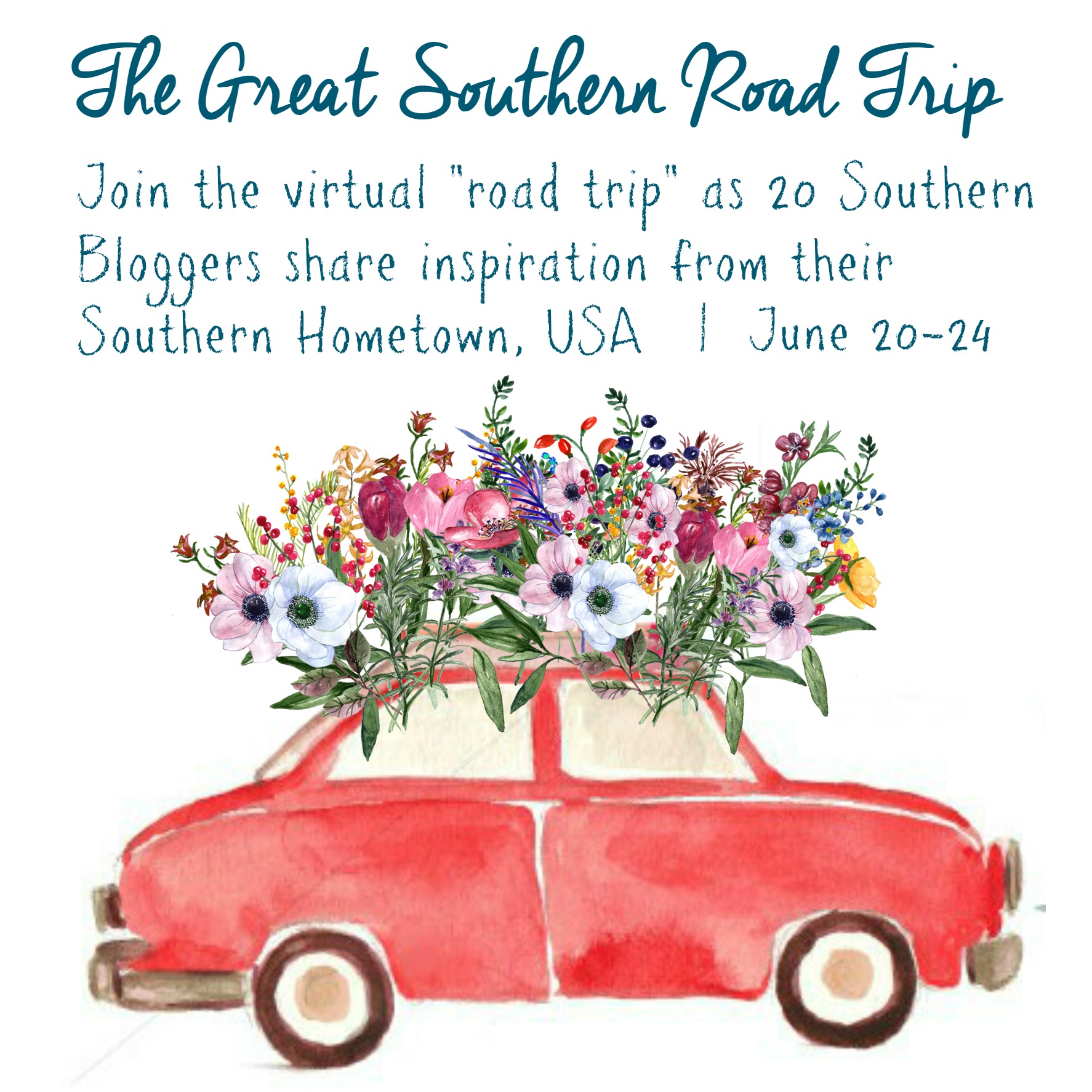 Join your favorite bloggers for The Great Southern Road Trip, a celebration of our southern hometowns. We'll take you on a tour of the crafts, recipes, sights, people and traditions that make our hometowns unique. #greatsouthernroadtrip