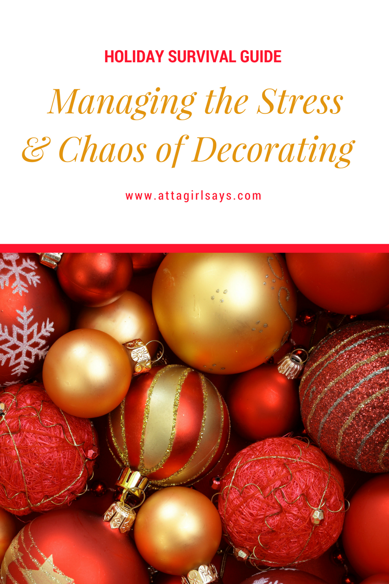 Take a peek behind the scenes of a beautiful holiday home tour to see what's really involved in decking the halls for Christmas. There's lots of glitter and bins and mess, just like at your home. But this holiday survival guide has some good tips for managing the stress and chaos of holiday decorating and approaching it in a systematic way. #ad #WhenToWine