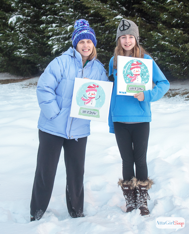 These snow day Social Artworking paint party ideas will make you wish for a blizzard! Kids and adults alike enjoy painting their own canvases. There are hundreds of designs to choose from, and no prior artistic experience is necessary. #sponsored #socialartworking #decoart