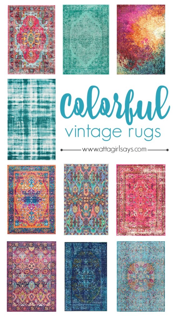 Add a pop of statement color to your home with one of these gorgeous, bold vintage area rugs. They're beautifully priced, too. #sponsored #myrugsusa
