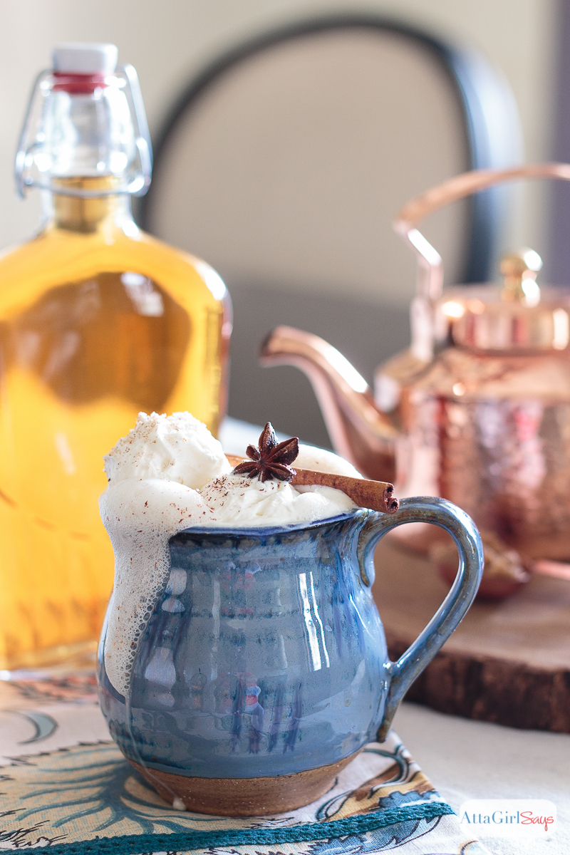 For those chilly fall days, mix up a hot buttered rum cocktail made with homemade infused spiced rum. Click for recipe for the hot buttered rum mix and the infused rum. @ajastro Atta Girl Says for @worldmarket #worldmarket #ad #worldmarkettribe