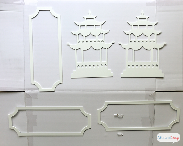 Transform a plain IKEA sideboard into beautiful chinoiserie furniture using O'verlays decorative panels. #sponsored